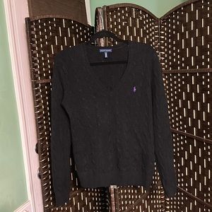 Ralph Lauren Cable V Neck Sweater size L